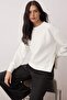 Ecru Ribbed Regular/Normal Fit Knitted Sweatshirt Twoaw26Sw00046