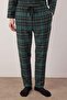 Green Regular Fit Plaid Woven Pajama Set Tmnaw22Pt1080 - 4
