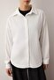 Ecru Thessaloniki Polo Collar Buttoned Oversize Shirt Twoaw26Go00117 - 4