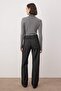 Siyah Yüksek Bel Cep Detaylı Raw Wide Leg Jeans TWOAW26JE00231 - 4