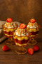 Set of 3 Handmade Glass Honey Colored Sugar Bowls Presentation Bowls Dragee Serving Bowls - 2