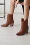 Mubiano Genuine Leather Collection Women's Short Heeled Cowboy Boots Brown - Mcalm4705 - Tb - 7