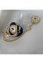 Gold Plated "Prince" Written Pacifier Set - Pink Pacifier and Chain with Zircon Stone