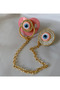 Evil Eye Beaded Pacifier Set – Gold Plated Zircon Stone Pacifier Chain Baby Gift - 3