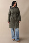 Zipper Detail Furry Coat - Khaki - 2