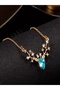 Blue Stone Necklace with Deer Horn Detail - 2