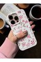 حافظة ناعمة من السيليكون السائل متوافقة مع هاتف iPhone 15 Pro Max بنمط زهرة بيضاء - 5