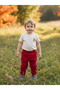 Boys/Girls Pocketless Jogger Sweatpants with Elasticated Cuffs Red