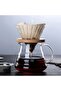 مجموعة V60 سيرفر تقطير القهوة 500ml مع قمع زجاج 02 بقاعدة خشبية