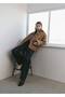 Faux Fur Leather Look Coat - 5