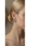 Women's Silver Color Oval Earrings
