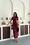 Side Tie Body Fitting Ankle Length Dress - 5