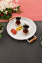 London 31 cm White Presentation Metal Serving Tray Set Breakfast Wooden Handle Treat Tray
