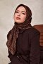 طباعة الدوائر ذات النقاط البنية. وشاح حريري من نسيج التويل - 2