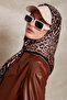 وشاح حريري بنمط الفهد الأسود - 2
