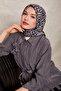 وشاح حريري من نسيج قطني بنمط الفهد باللون الرمادي