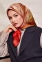 وشاح حريري منقوش باللون الذهبي - 2