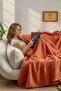 4 Layer Muslin Sofa Cover – Ultra Soft and Naturally Textured Sofa & Shoulder Shawl (130X170 cm) - 4