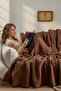 4 Layer Muslin Sofa Cover – Ultra Soft and Naturally Textured Sofa & Shoulder Shawl (130X170 cm) - 4