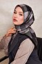 وشاح حريري منقوش بنقاط سوداء - 2
