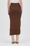 Fusta lungă din cauciuc maro material elastic 8157A - 5