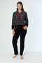 Women's Plus Size Striped Cotton Velvet Tracksuit Set 2008 - 3