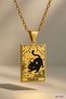 Cat Tarot Card Strength Power |   316L Steel Necklace - 2