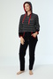 Women's Plus Size Striped Cotton Velvet Tracksuit Set 2008 - 6