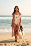 Bysen Beachwear Maxi Slit Front Tie Kimono-Vest