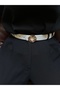Muse Quadrilateral Patterned Women's Gold Buckle Belt Waist Belt Coat Belt Dress Belt Trouser Belt