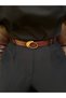 Maze Round Patterned Women's Gold Buckle Belt Waist Belt Coat Belt Dress Belt Trouser Belt