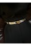 Axel Round Patterned Women's Gold Buckle Belt Waist Belt Coat Belt Dress Belt Trouser Belt - 2