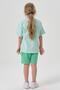 Single Jersey Fabric Summer Print Detailed Pocket and Lanyard Girls' Bottom and Top Set - 6