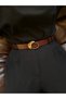 Maze Round Patterned Women's Gold Buckle Belt Waist Belt Coat Belt Dress Belt Trouser Belt - 2