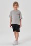 Single Jersey Fabric Summer Print Detailed Pocket and Lanyard Girls' Bottom and Top Set - 2