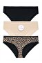 Black Skin Leopard Panties 3 Pieces - 3