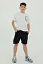 Crew Neck Boy's Print Detailed T-Shirt and Shorts Double Set - 4