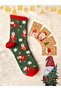 Set of 2 Christmas Tree Santa Claus Christmas Patterned Gift Card Set Unisex Cotton Tennis College Socks - 5