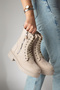 Design Lace-Up Boots Women |   Thick Sole |   Decorative Zippered |   Luxury Combat Bootie - 3