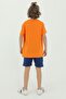 Crew Neck Boy's Print Detailed T-Shirt and Shorts Double Set - 7