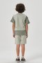 Honeycomb Fabric Print Detailed Boy's Bottom Shorts Top Crew Neck T-shirt Vest Set - 6