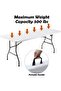 6ft Portable Folding Table - Seats 8, Plastic Top with Heavy Duty Metal Frame & Carry Handle - 5