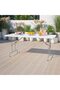 6 Foot Plastic Folding Table - White Resin with Steel Frame, Folds in Half with Carry Handle - 4