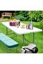 6ft Portable Folding Table - Seats 8, Plastic Top with Heavy Duty Metal Frame & Carry Handle - 6