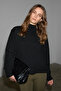 Joyita Women's Turtleneck Oversize Knitwear Black Sweater - 3