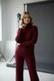 Women's Double Knitwear Set, Long Sleeve Sweater & Pants Set, Printed Set - 4