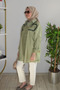 Oversized Front Embroidered Sequin Embroidered Tunic Shirt - 3