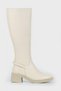 Women's Beige Genuine Natural Leather Boots - 2