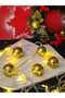 New Year's Ornament Balls 4 cm 6 Pieces Bright Yellow (Gold) - 4