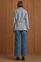Shirt Collar Belt Detail Oversized Short Coat Light Gray 3155 - 7